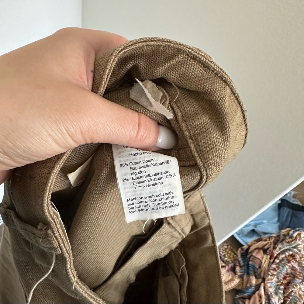 Madewell The Emmett Wide-Leg Crop Pants Welt Pocket Tan Khaki Size 25 Women’s - Picture 9 of 9
